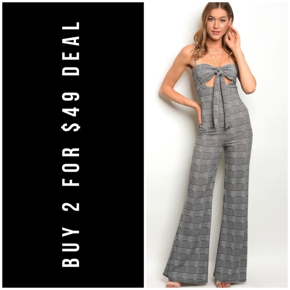 January Summer Pants - ☀️LAST2️⃣//CHECKED JUMPSUIT SET